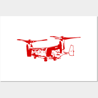 Bell Boeing V-22 Osprey - Red Design Posters and Art